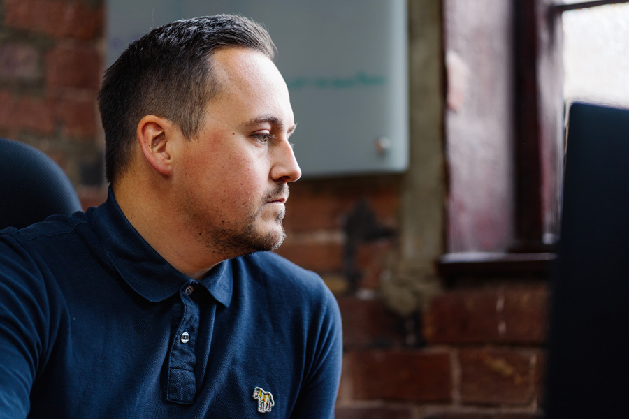 Recruiter Nathan Kingsbury at the Logic Resourcing office in Stoke on Trent