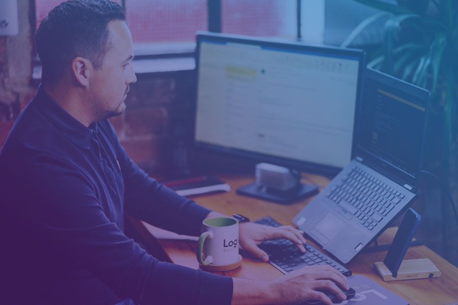 Recuitment consultant Nathan Kingsbury at the Logic Resourcing office in Stoke-on-Trent